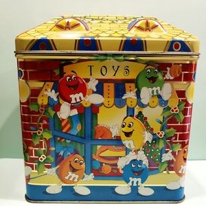 M&M Candy Tin Holiday Christmas Village Series Toy Shop 1996 Canister #3 Limited